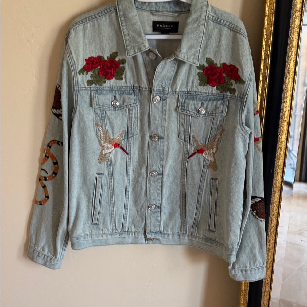 Pacsun Embroidered Jean Jacket
